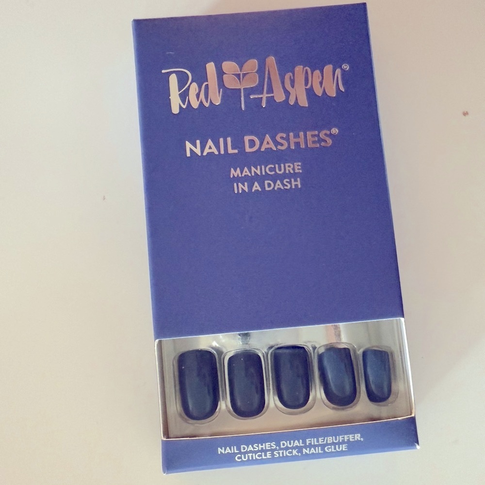 NEW Red Aspen Navy Blue Press-On Nails